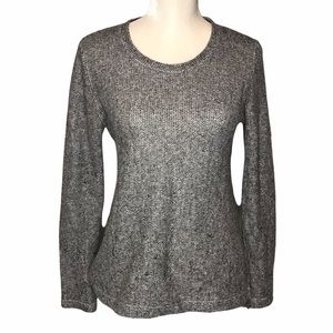 Madewell Gray Peakstitch Pullover Knit Top
